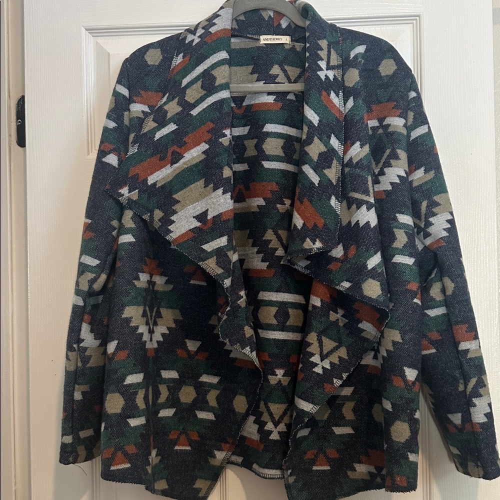 Geometric Patterned Cardigan